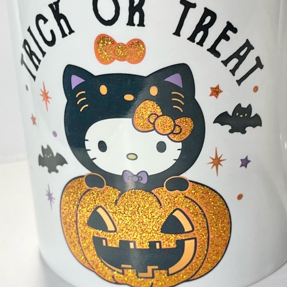 Hello Kitty Halloween Witch Hat Bats White Mug Sanrio 20 ozTwo Side Coffee Cup - Picture 4 of 4